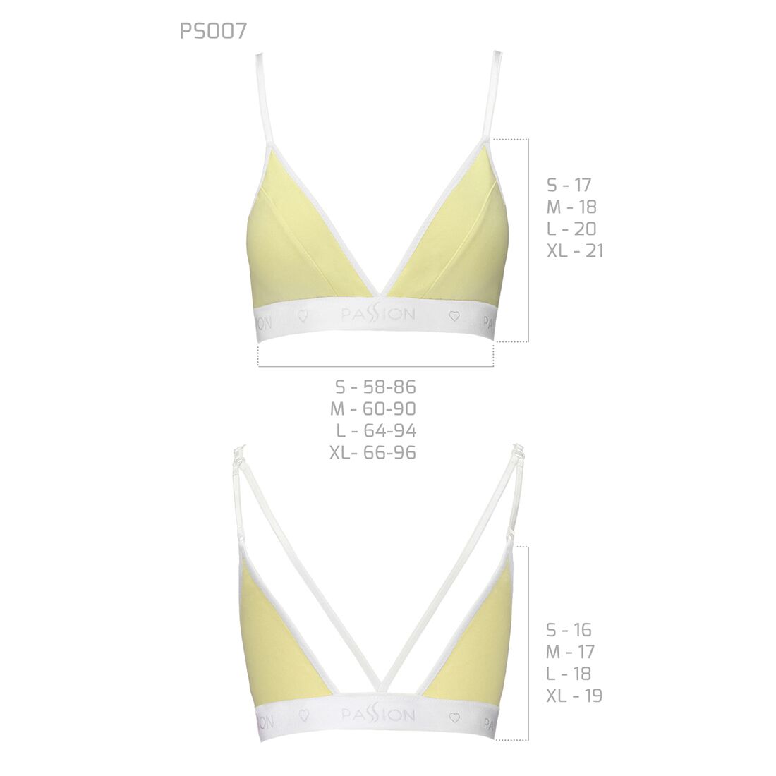 Спортивный топ с двойными бретелями Passion PS007 TOP yellow, size XL
