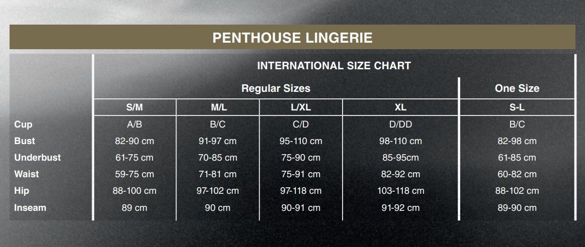 Комплект сорочка в стиле 60-х и трусики с доступом Penthouse - Libido Boost Black M/L