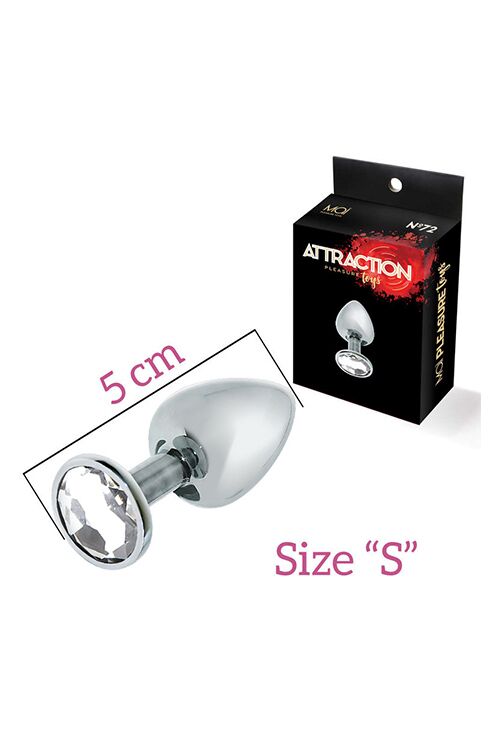 Анальная пробка с кристаллом MAI Attraction Toys №72, длина 5см, диаметр 2,5см