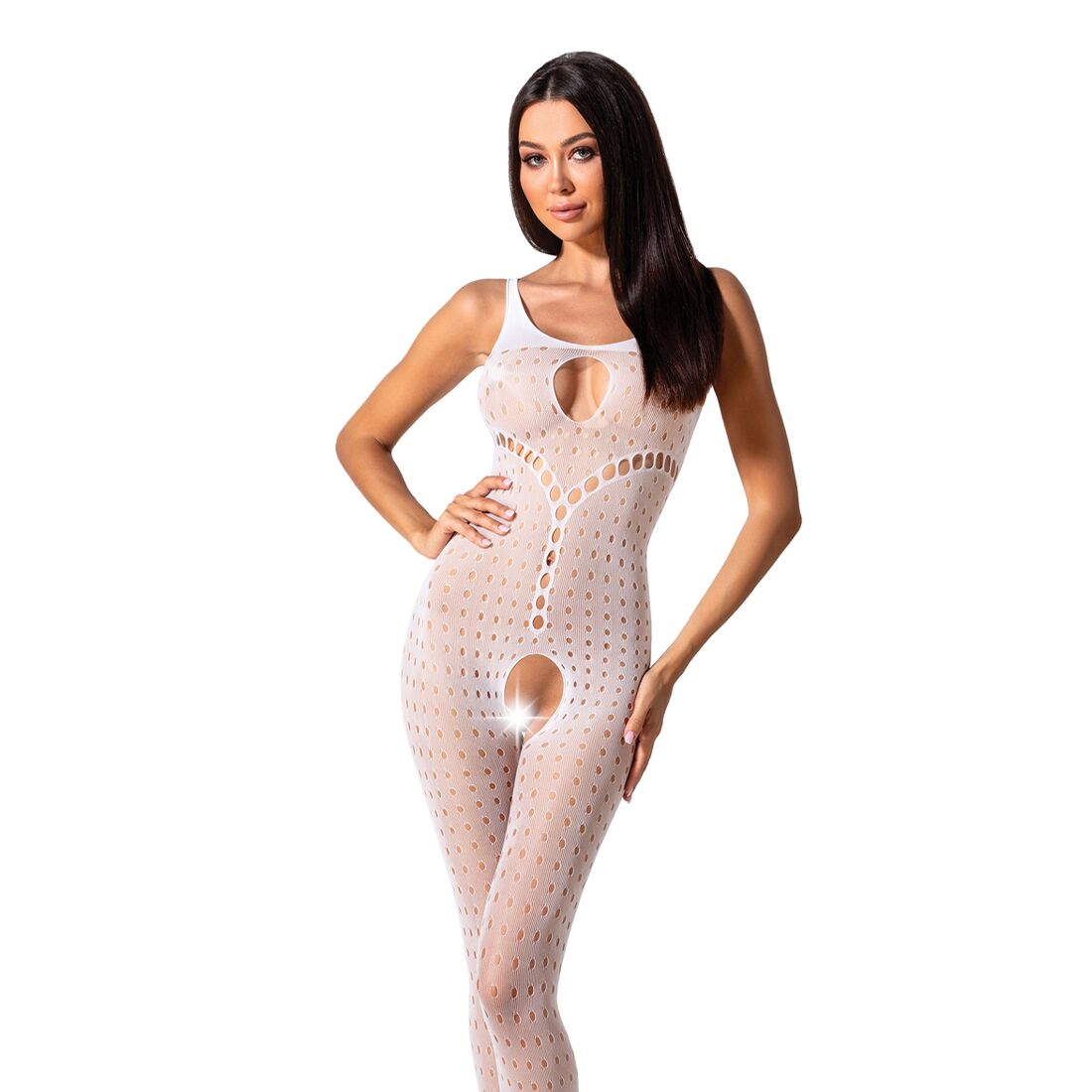 Бодистокинг с доступом к интимным местам Passion BS078 white Бодистокинг с доступом к интимным местам Passion BS078 white