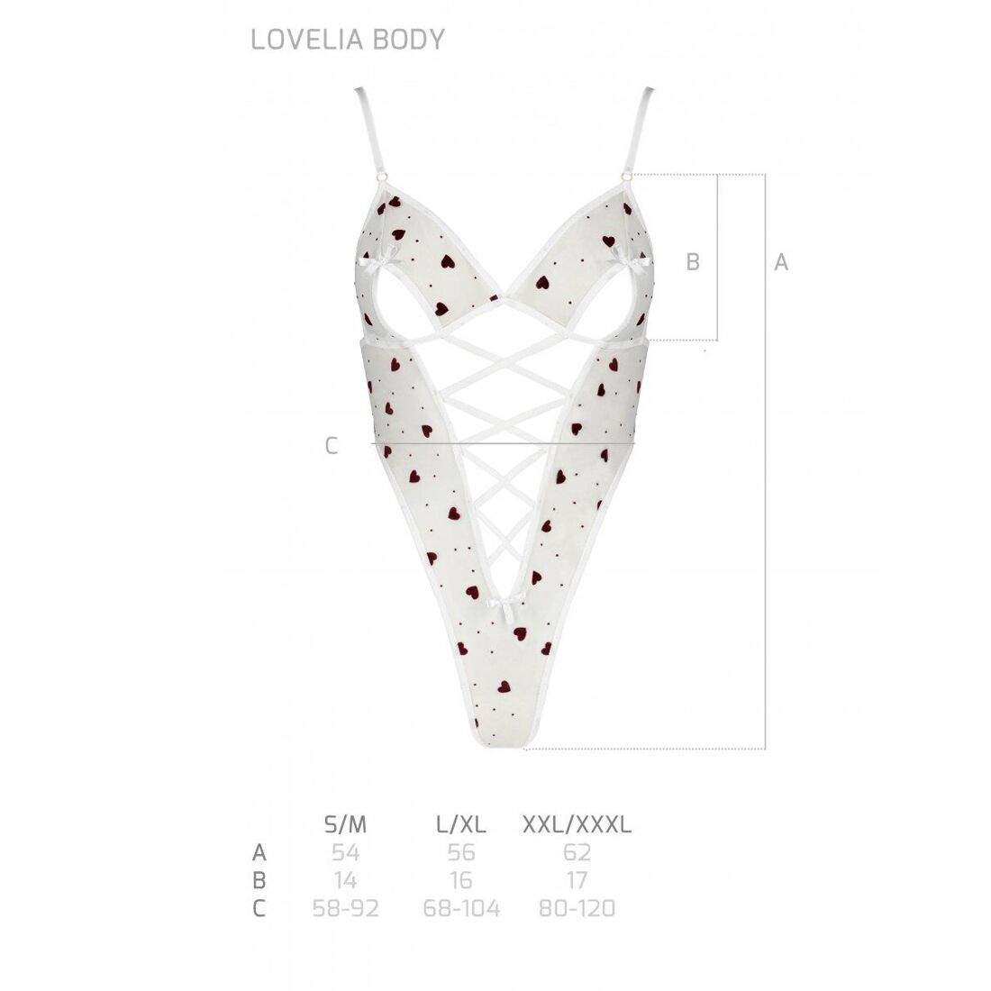 Эротическое боди с рисунком LOVELIA BODY white XXL/XXXL - Passion