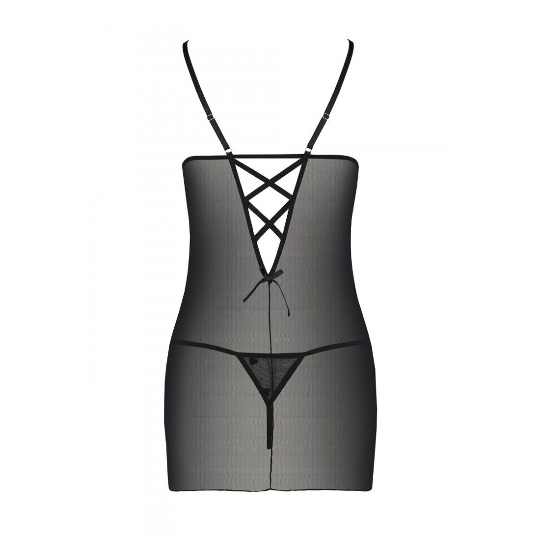 Сорочка с вырезами на груди + стринги LOVELIA CHEMISE black L/XL - Passion