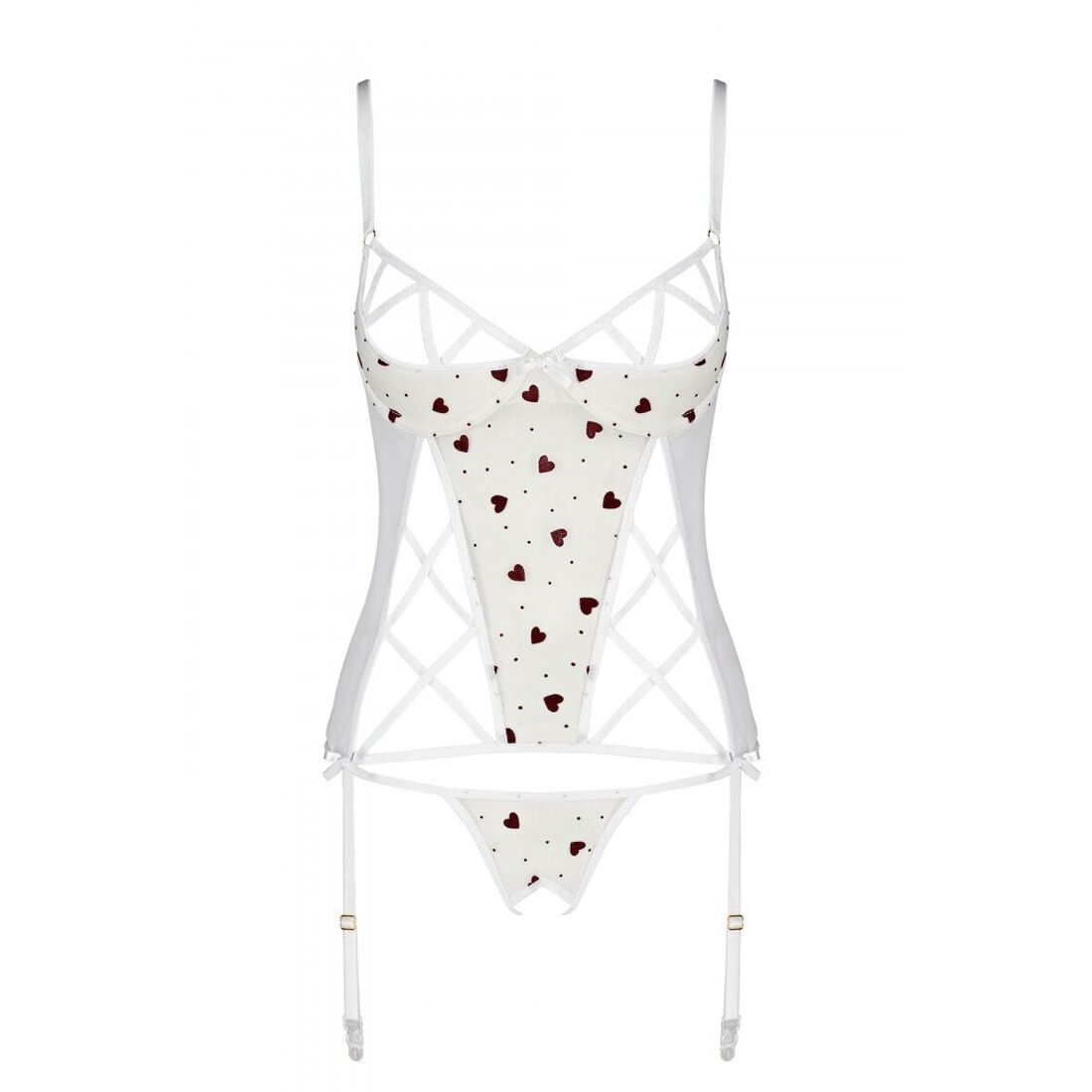 Корсет с подвязками + стринги LOVELIA CORSET white S/M - Passion