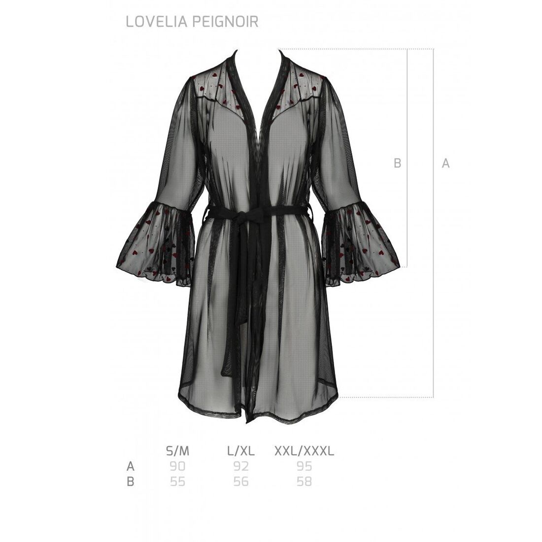 Воздушный пеньюар LOVELIA PEIGNOIR black L/XL - Passion