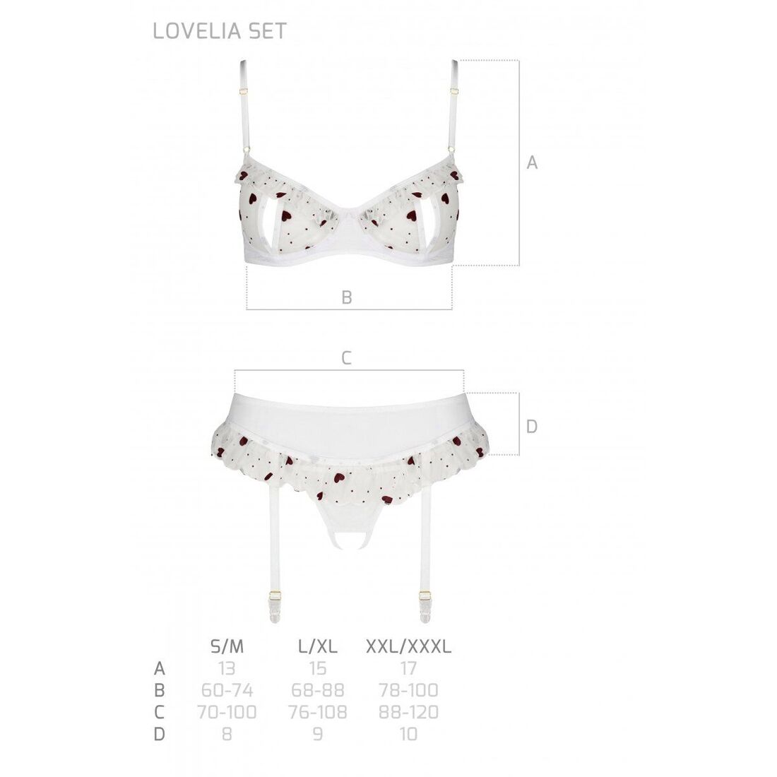 Сексуальный комплект с поясом для чулок LOVELIA SET white S/M - Passion