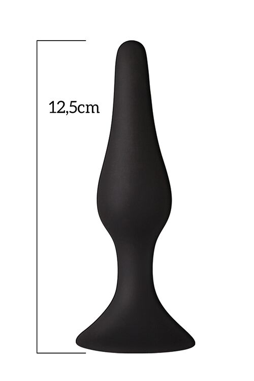 Анальная пробка на присоске MAI Attraction Toys №34 Black, длина 12,5см, диаметр 3,2см