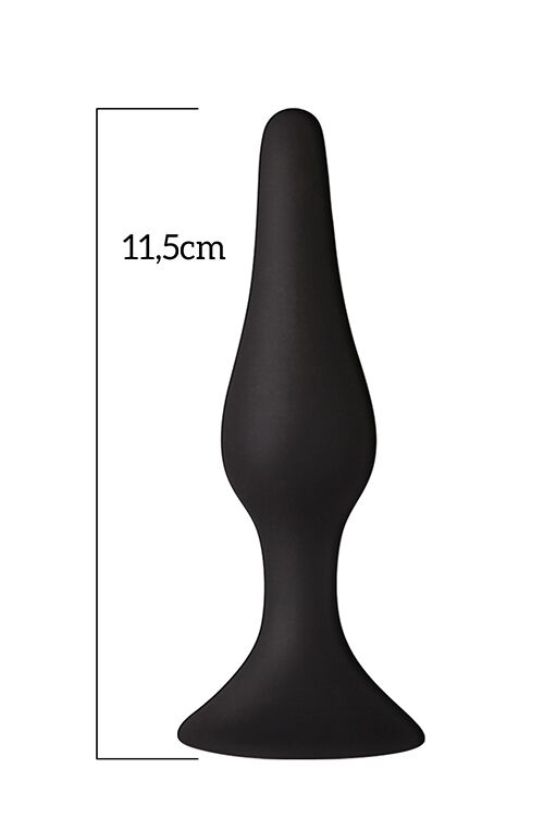 Анальная пробка на присоске MAI Attraction Toys №33 Black, длина 11,5cм, диаметр 3см