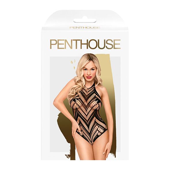 Боди с геометрическим орнаментом Penthouse - Go Hotter Black XL