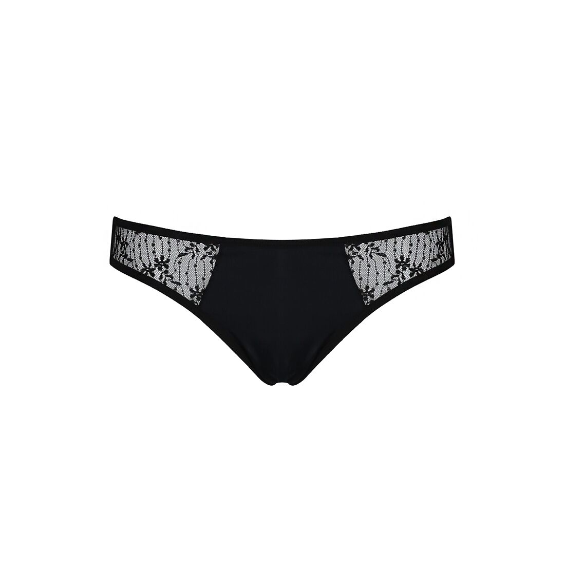 Трусики-слипы с кружевной сеточкой Dina Thong black XXL/XXXL - Passion