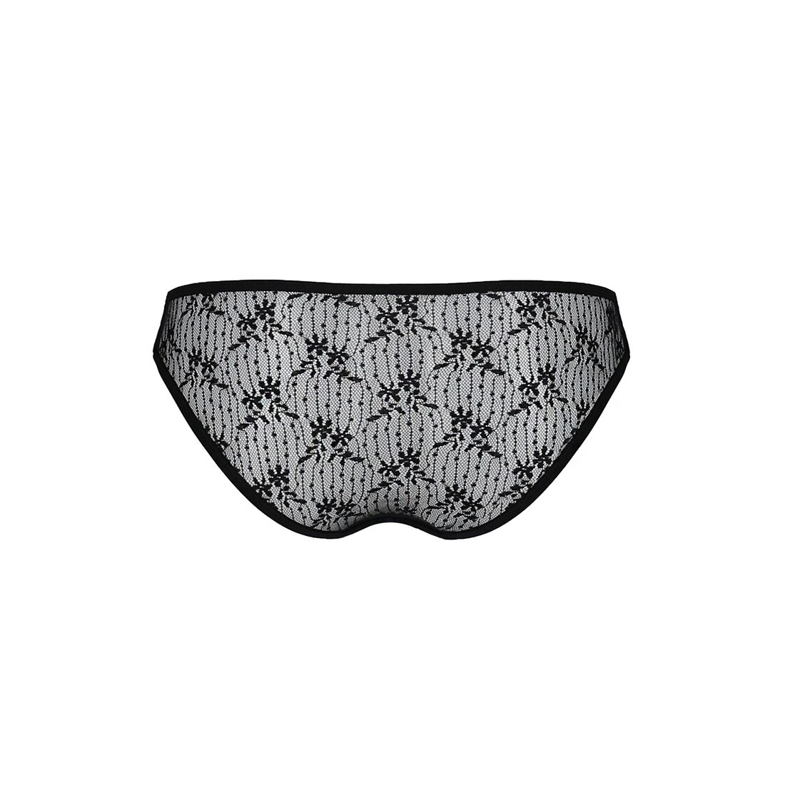 Трусики-слипы с кружевной сеточкой Dina Thong black XXL/XXXL - Passion