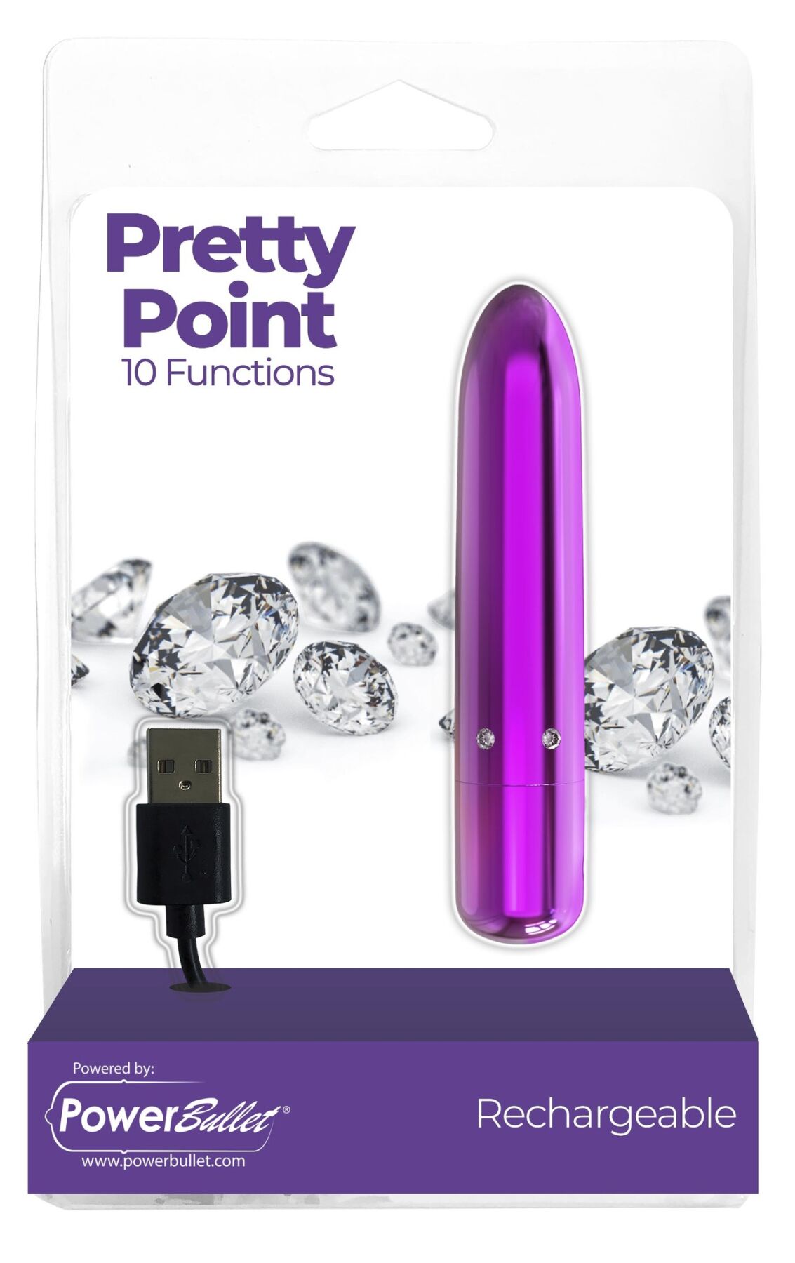 Вибропуля PowerBullet - Pretty Point Rechargeable Bullet Purple