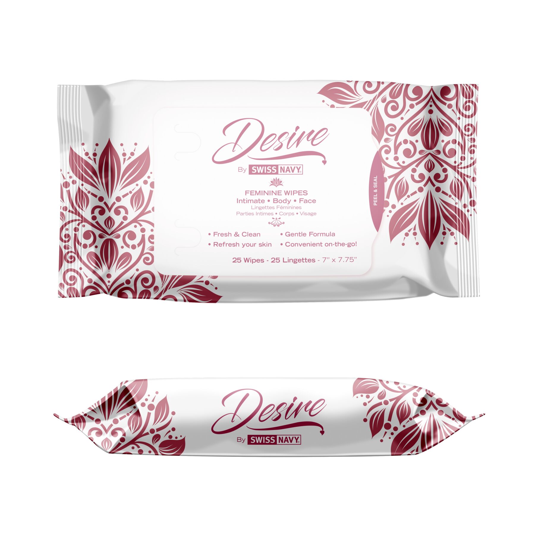 Распродажа!!! Женские очищающие салфетки Desire by Swiss Navy Feminine Wipes 25 шт (срок 01.12.2023)