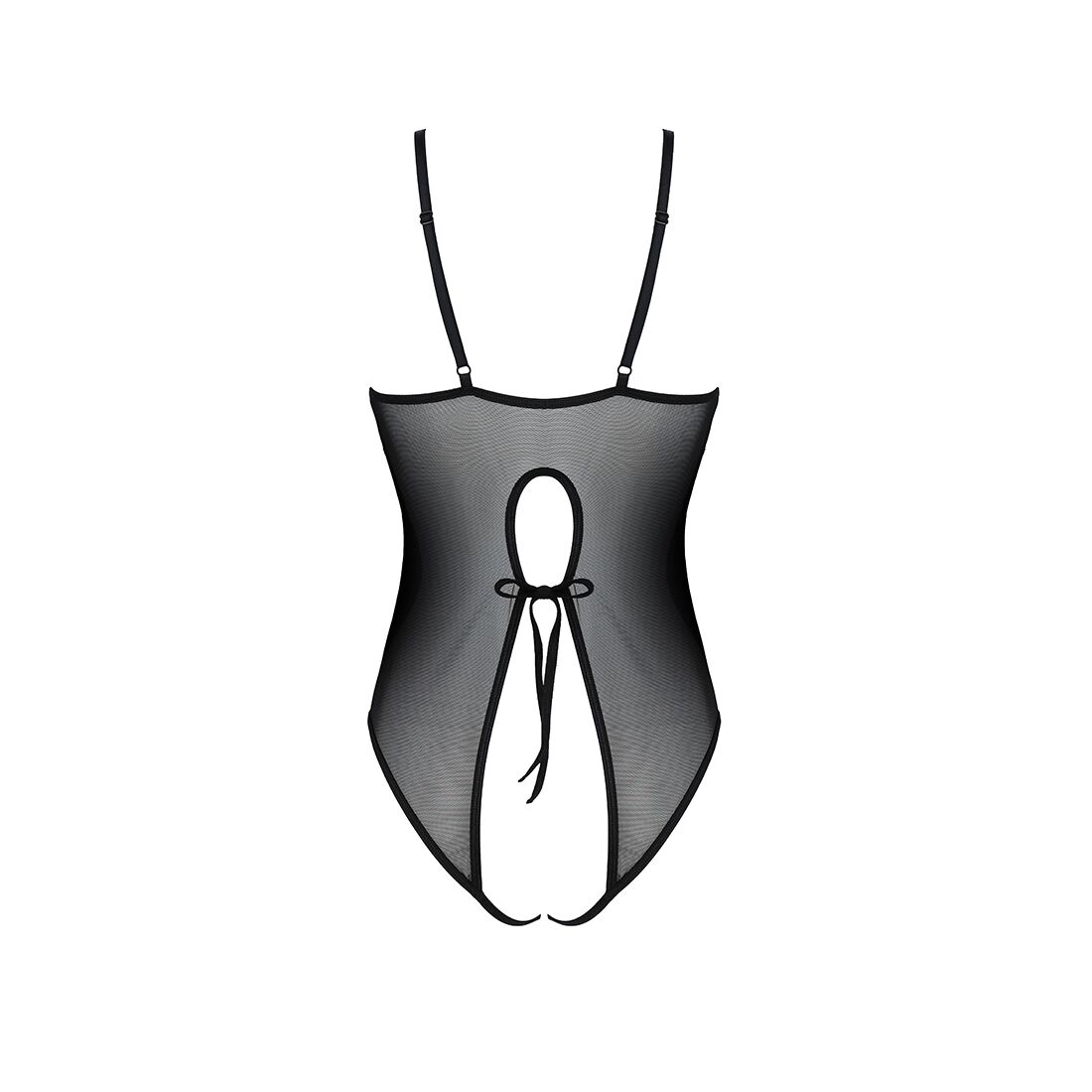 Боди с ажурным декором и открытым шагом Ursula Body black XXL/XXXL — Passion