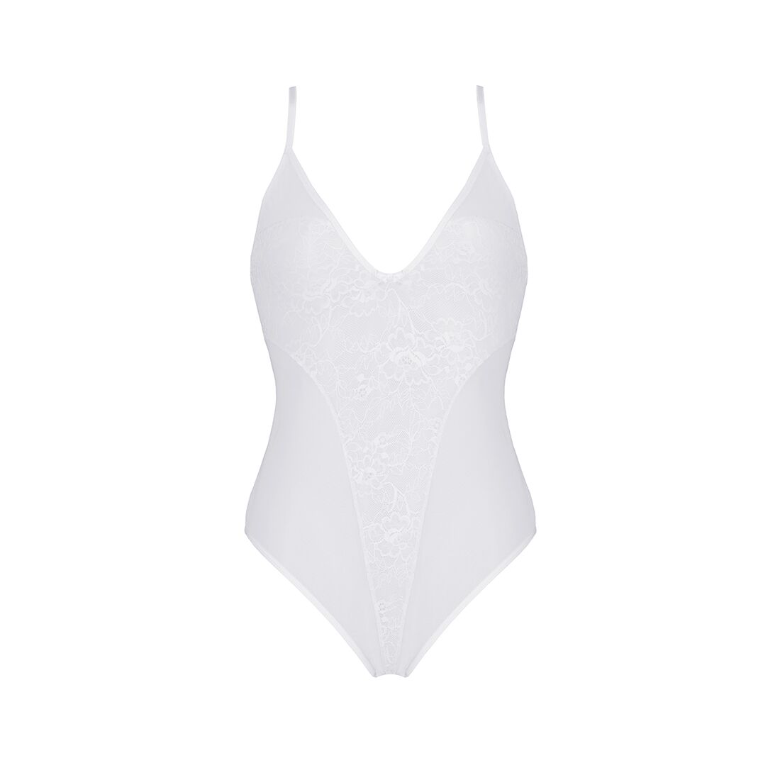 Боди с ажурным декором и открытым шагом Ursula Body white S/M — Passion