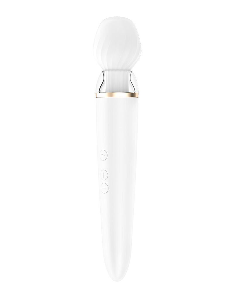 Смарт вибромассажер со сменной головкой Satisfyer Double Wand-er (мятая упаковка) Смарт вибромассажер со сменной головкой Satisfyer Double Wand-er (мятая упаковка)