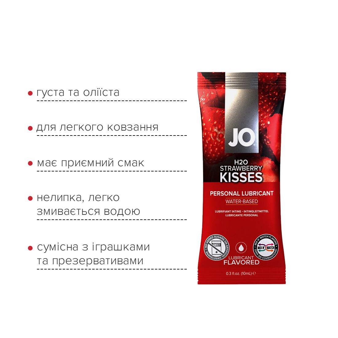 Набор лубрикантов Foil Display Box – JO H2O Lubricant – Strawberry – 12 x 10ml подходят для оральног
