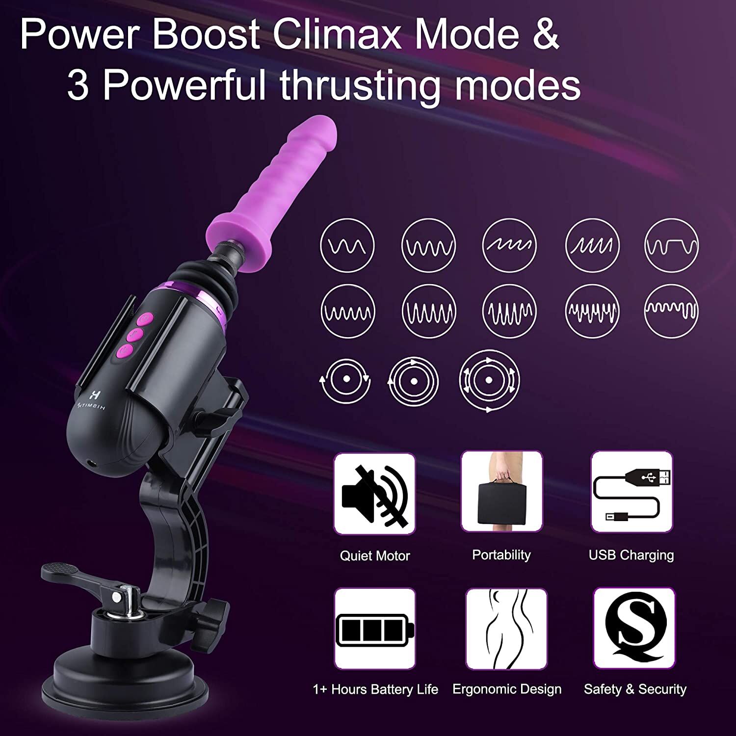 Мини секс-машина Hismith Mini Capsule Sex-Machine with Strong Suction APP, мощная, перезаряжаемая