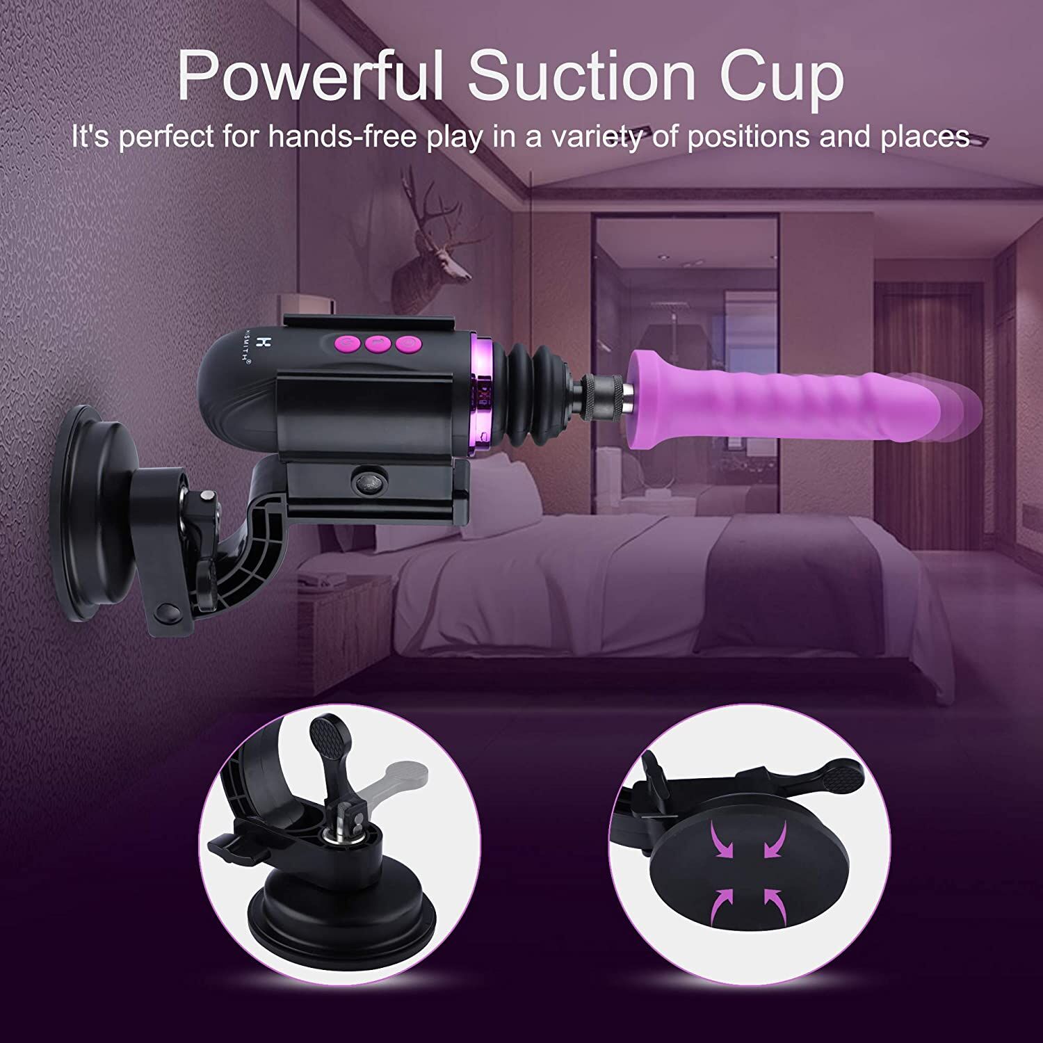 Мини секс-машина Hismith Mini Capsule Sex-Machine with Strong Suction APP, мощная, перезаряжаемая