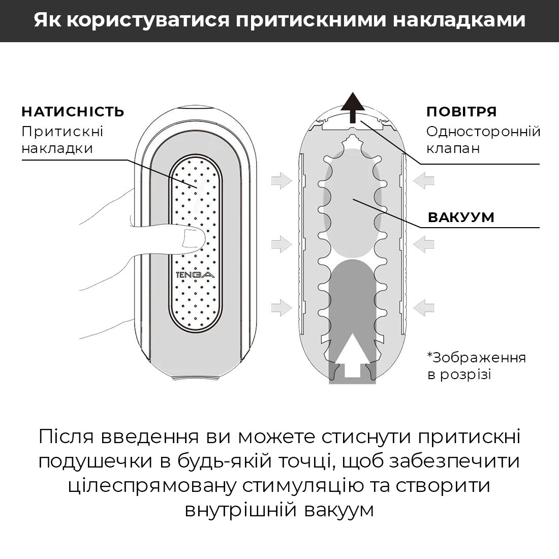 Мастурбатор Tenga Flip Zero Gravity Black, изменяемая интенсивность стимуляции, раскладной