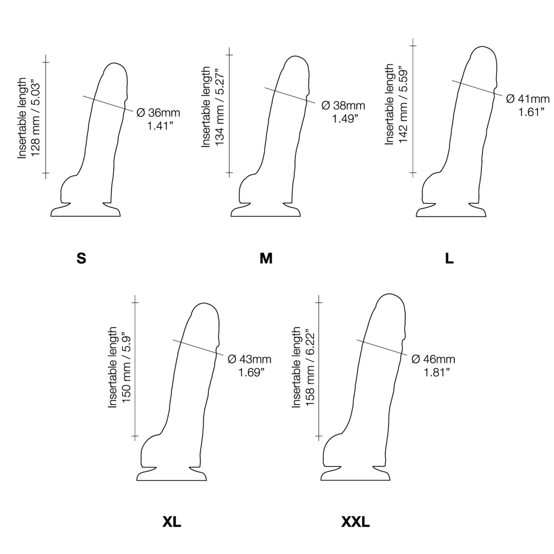 Реалистичный фаллоимитатор Strap-On-Me Sliding Skin Realistic Dildo Black - S, эффект подвижной кожи