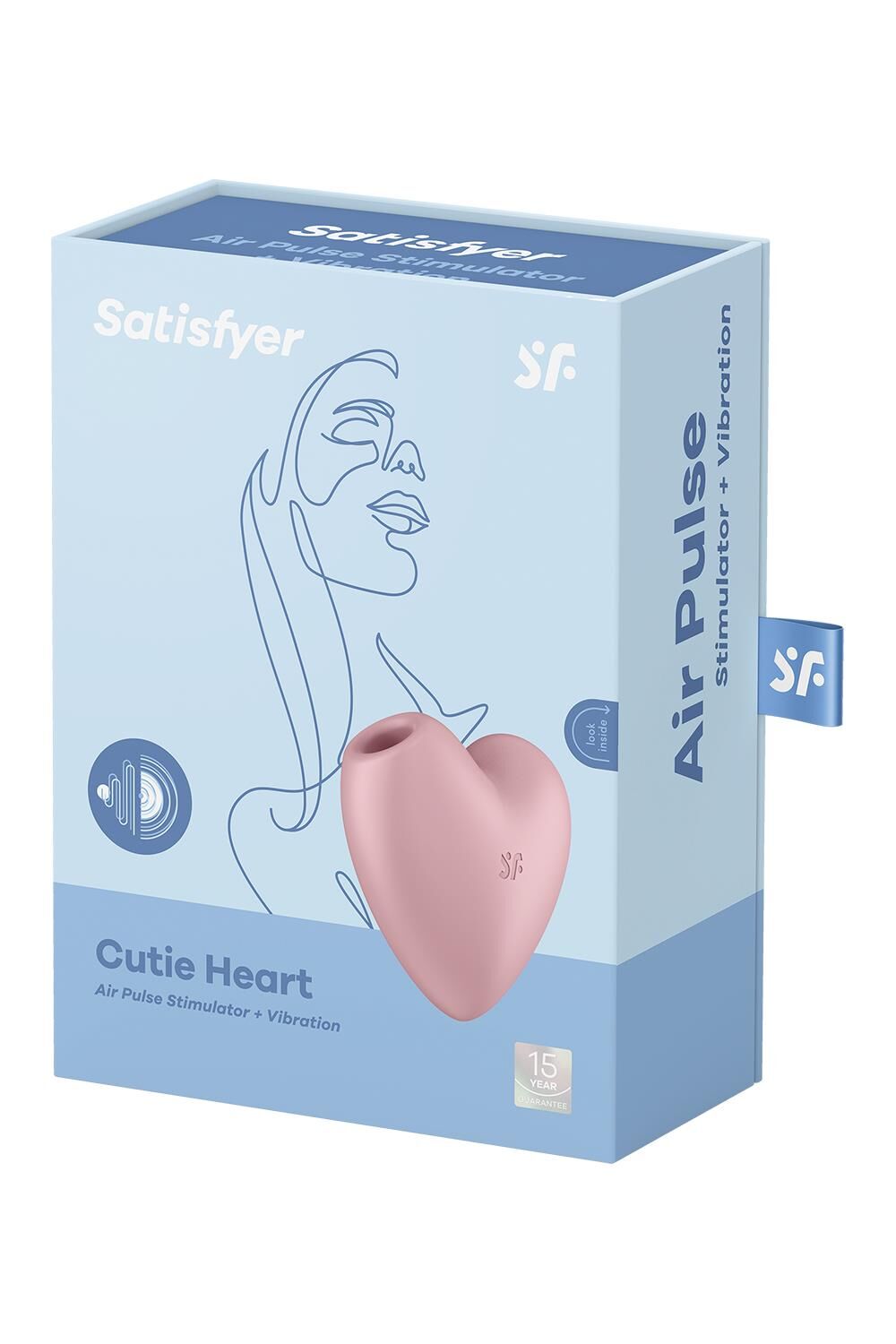Вакуумный стимулятор-сердечко с вибрацией Satisfyer Cutie Heart Light Red