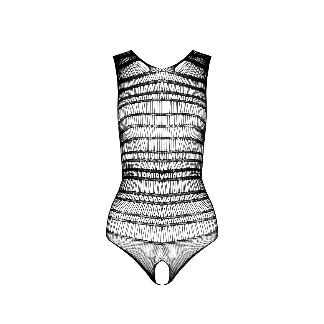 Бодистокинг с доступом Passion BS086 black, вертикальная сетка, вырез на спинке