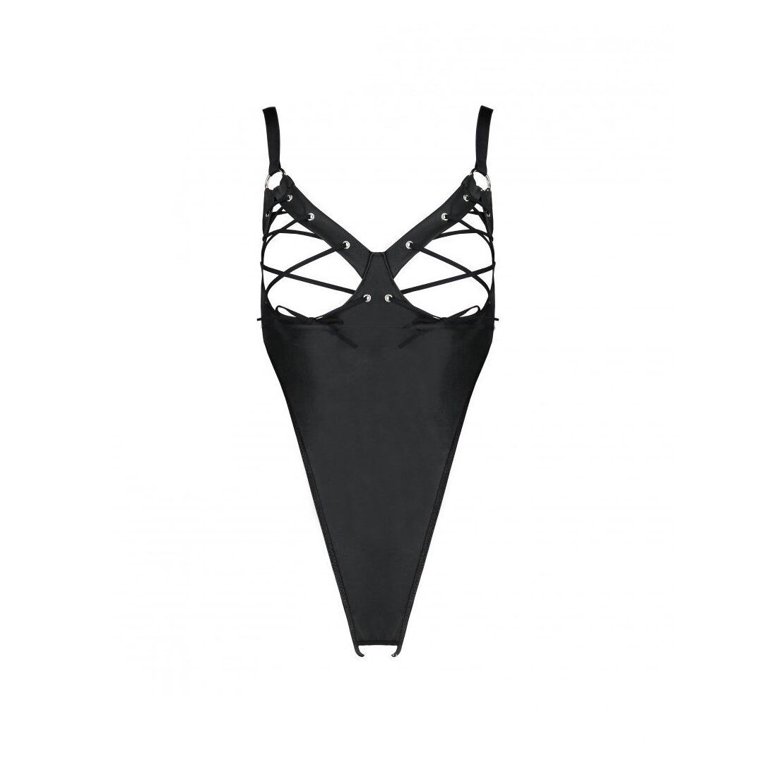 Боди из экокожи CELINE BODY black XXL/XXXL — Passion: с доступом, открытый