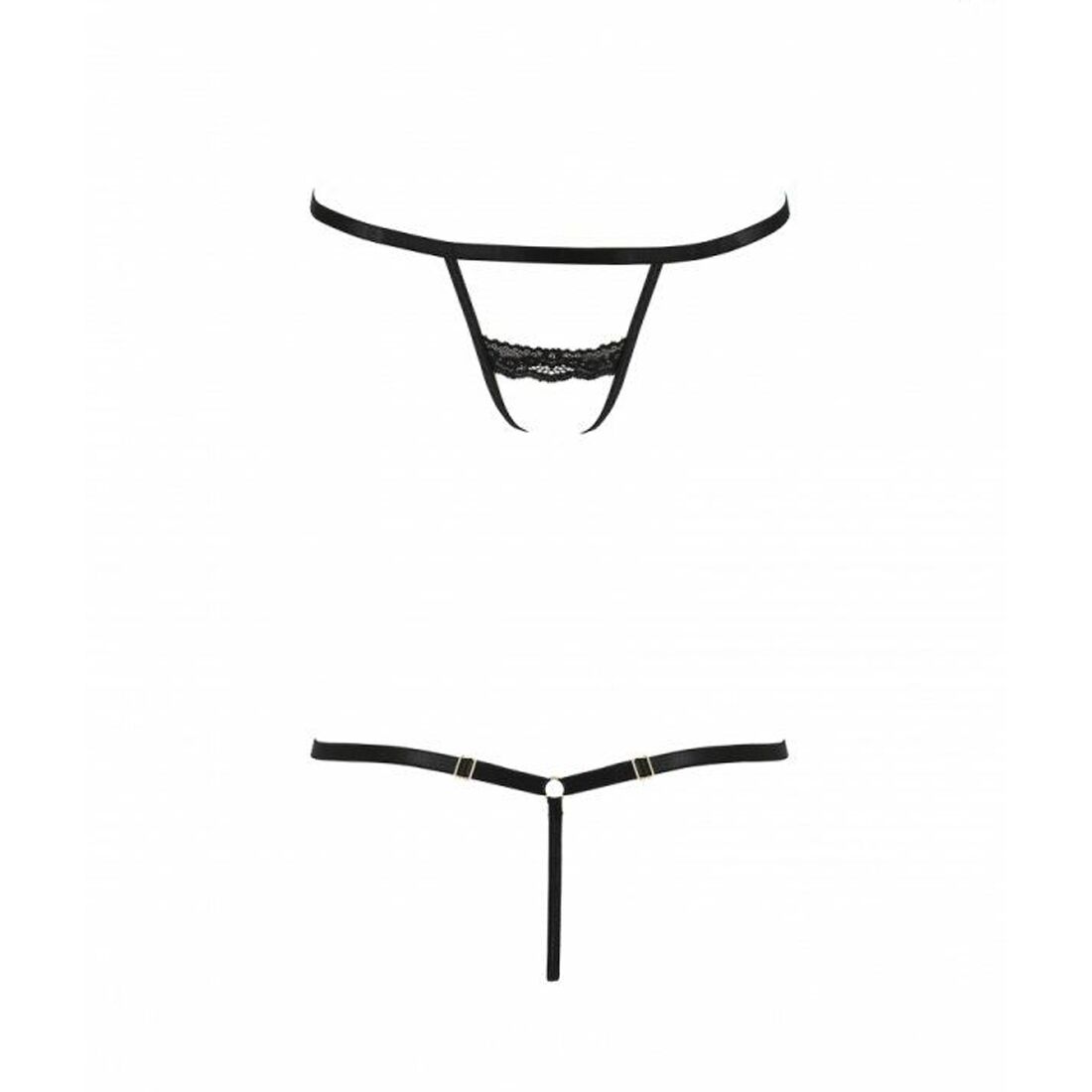 Трусики-стрепы Shelly Thong black XXL/XXXL — Passion Exclusive