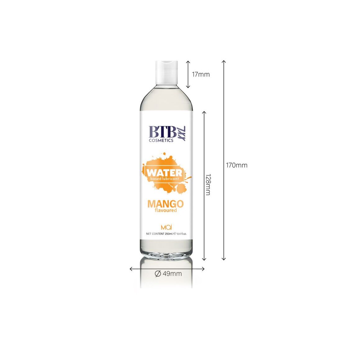 Смазка на водной основе BTB FLAVORED MANGO с ароматом манго (250 мл)