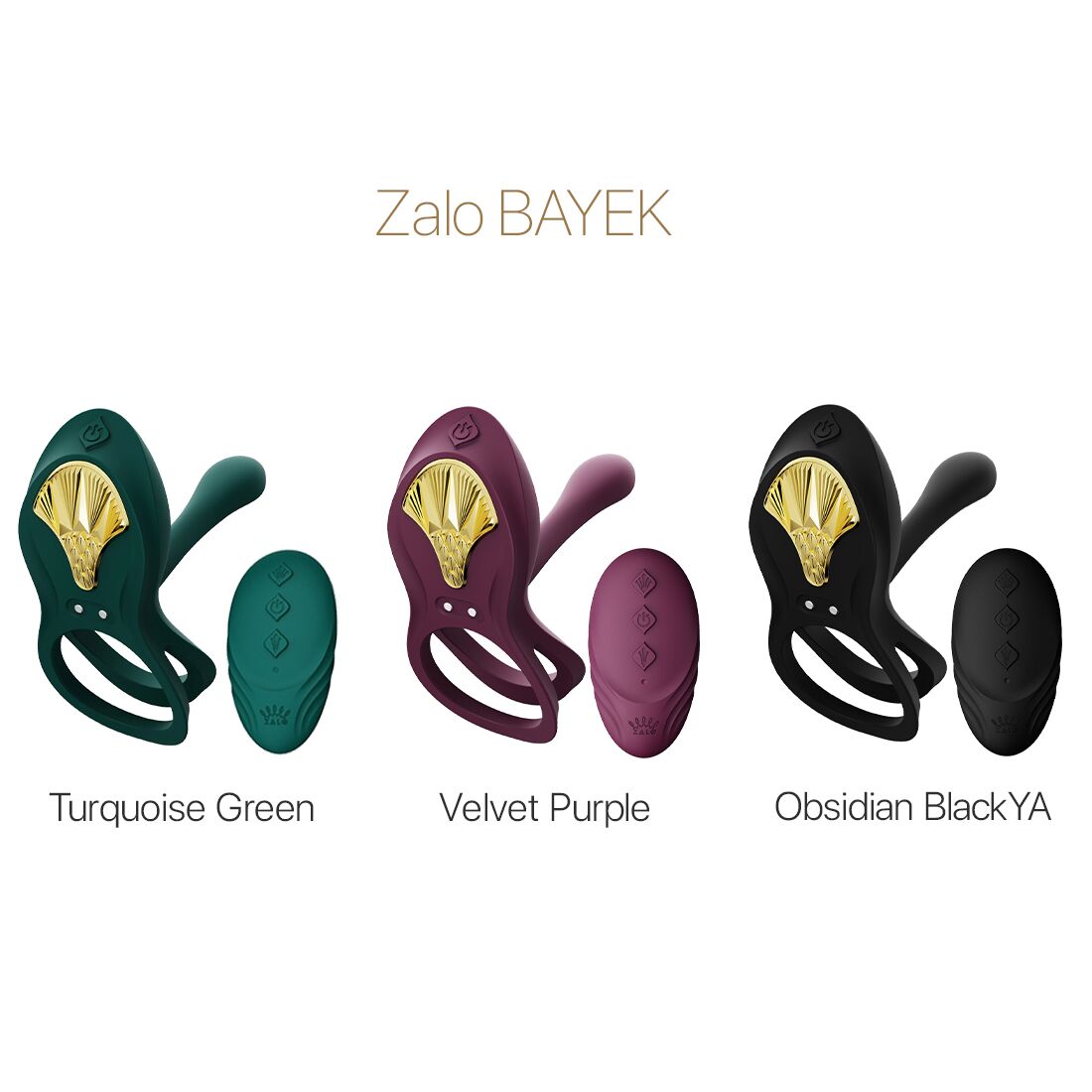Смарт-эрекционное кольцо Zalo BAYEK Turquoise Green, двойное с вводимой частью, пульт ДУ
