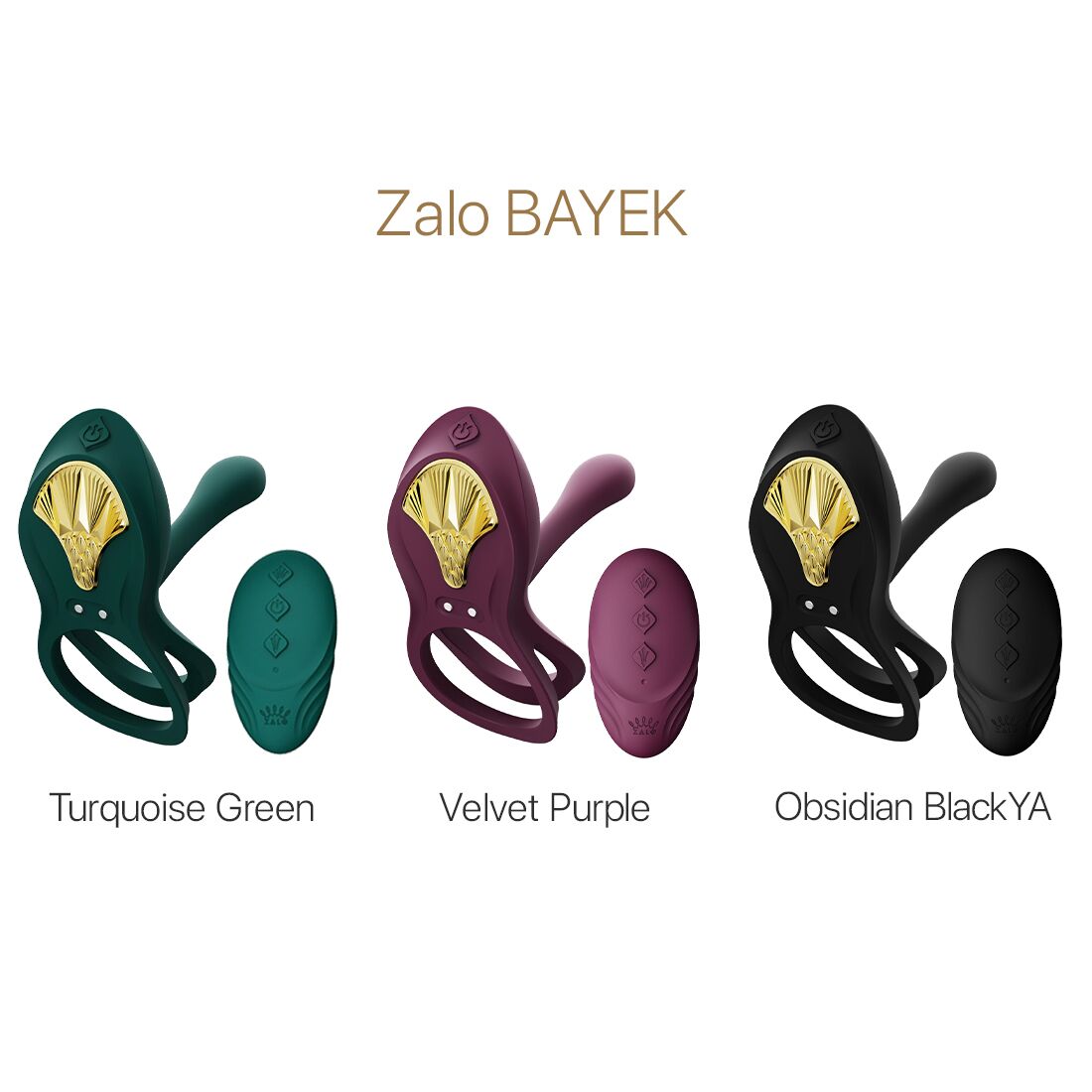 Смартэрекционное кольцо Zalo — BAYEK Velvet Purple, двойное с вводимой частью, пульт ДУ