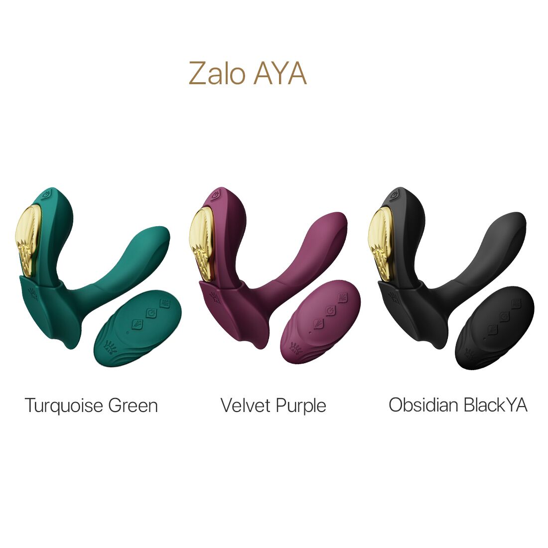 Смарт-вибратор в трусики Zalo - AYA Obsidian Black, насадка и пульт ДУ