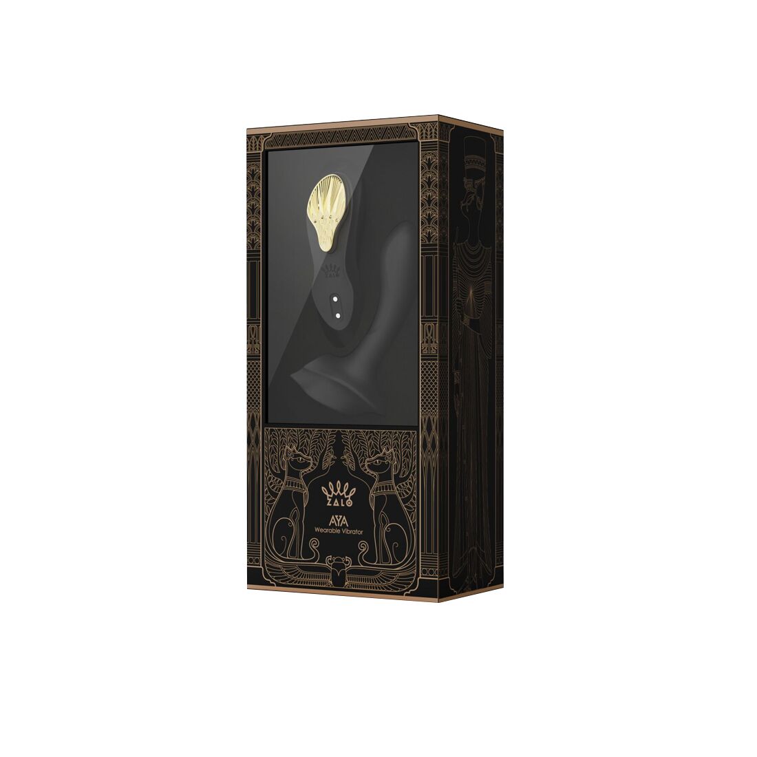 Смарт-вибратор в трусики Zalo - AYA Obsidian Black, насадка и пульт ДУ