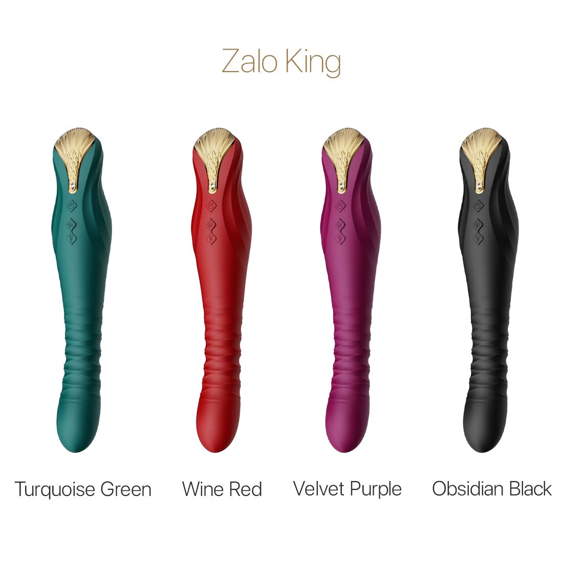 Смартвибратор-пульсатор Zalo — King Velvet Purple, кристалл Swarovski