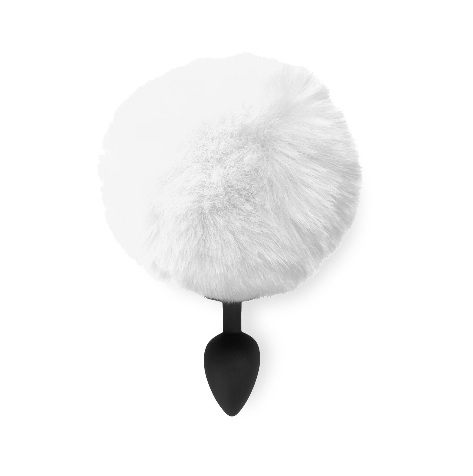 Силиконовая анальная пробка М Art of Sex - Silicone Bunny Tails Butt plug, цвет Белый, диаметр 3,5 с