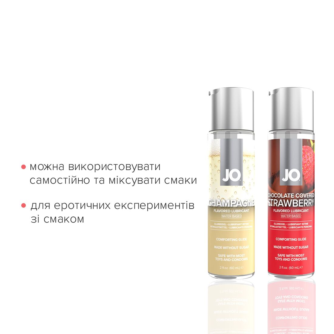 Набор лубрикантов System JO Sweet&Bubbly — Champagne & Chocolate Covered Strawberry (2×60 мл)
