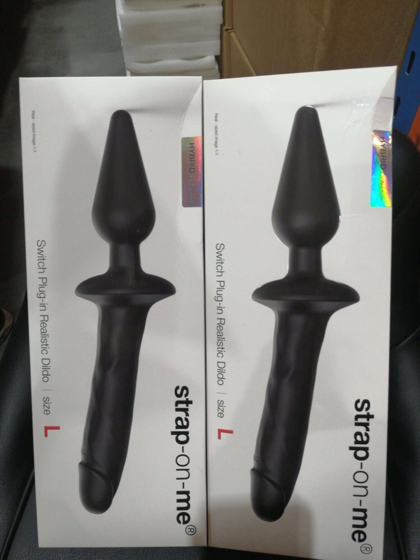 Анальная пробка с дилдо 2в1 Strap-On-Me SWITCH PLUG-IN REALISTIC DILDO Black L, диаметр 4,5/3,4 см