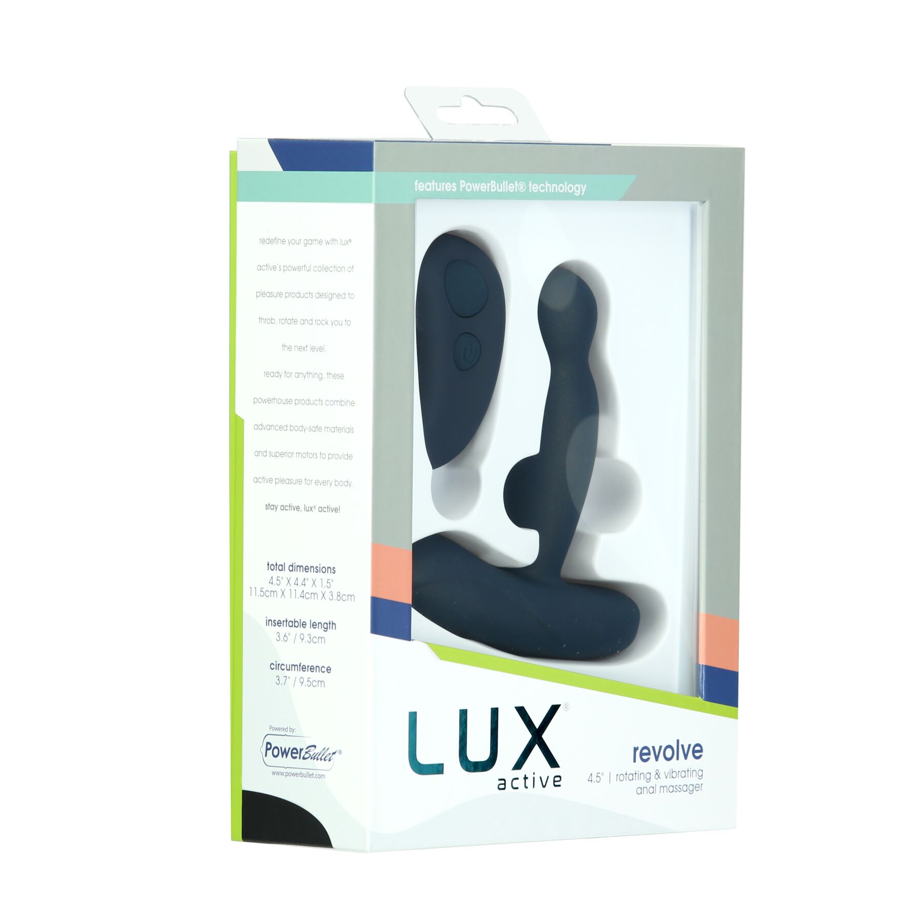 Массажер простаты с ротацией и вибрацией Lux Active Revolve, пульт ДУ