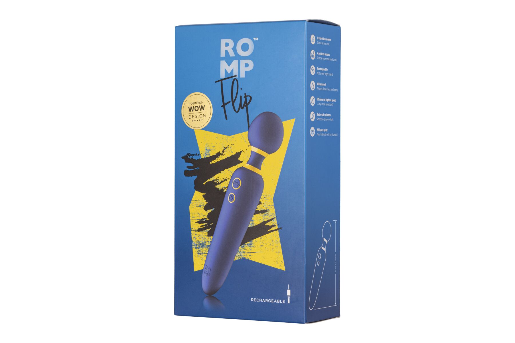 Вибромассажер Romp Flip, гибкая головка, 4 режима мощных вибрации, 6 интенсивностей