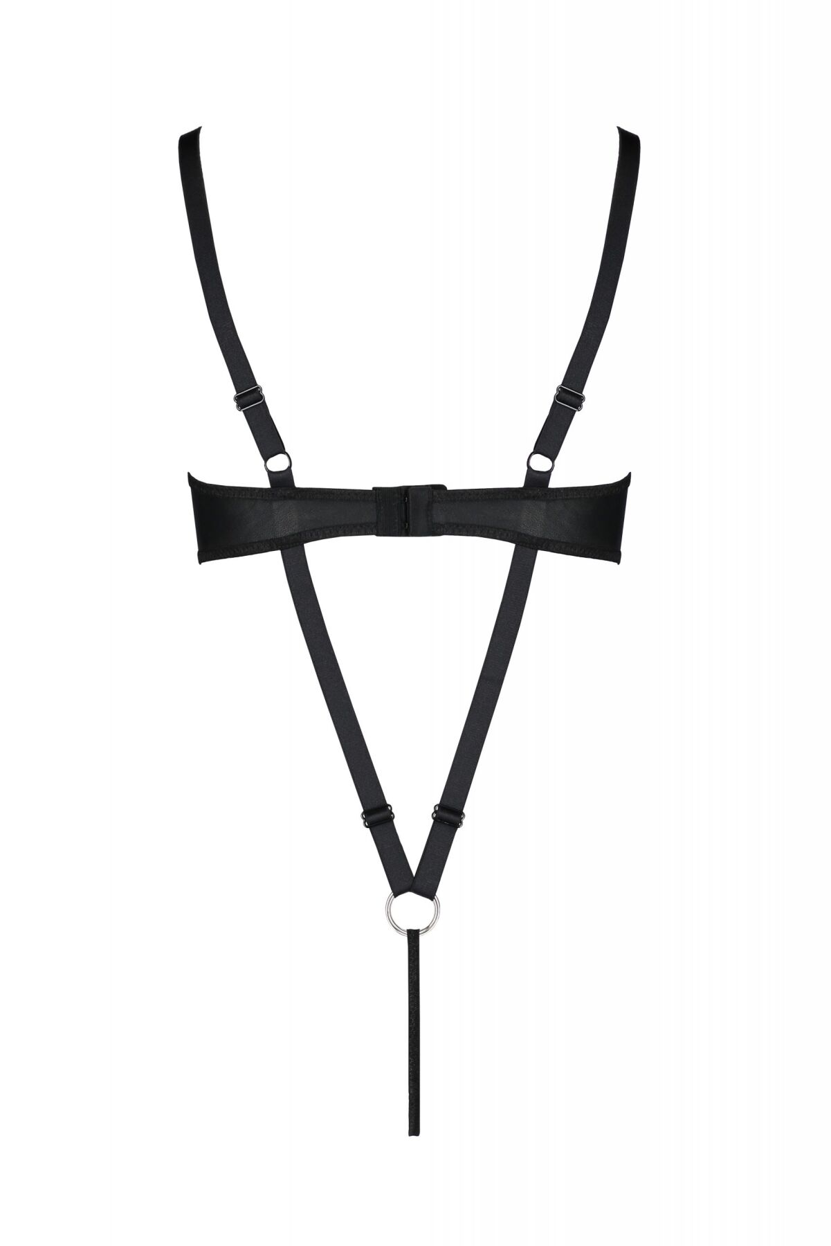 Боди из экокожи Passion Celine Body 6XL/7XL black, с доступом, открытый