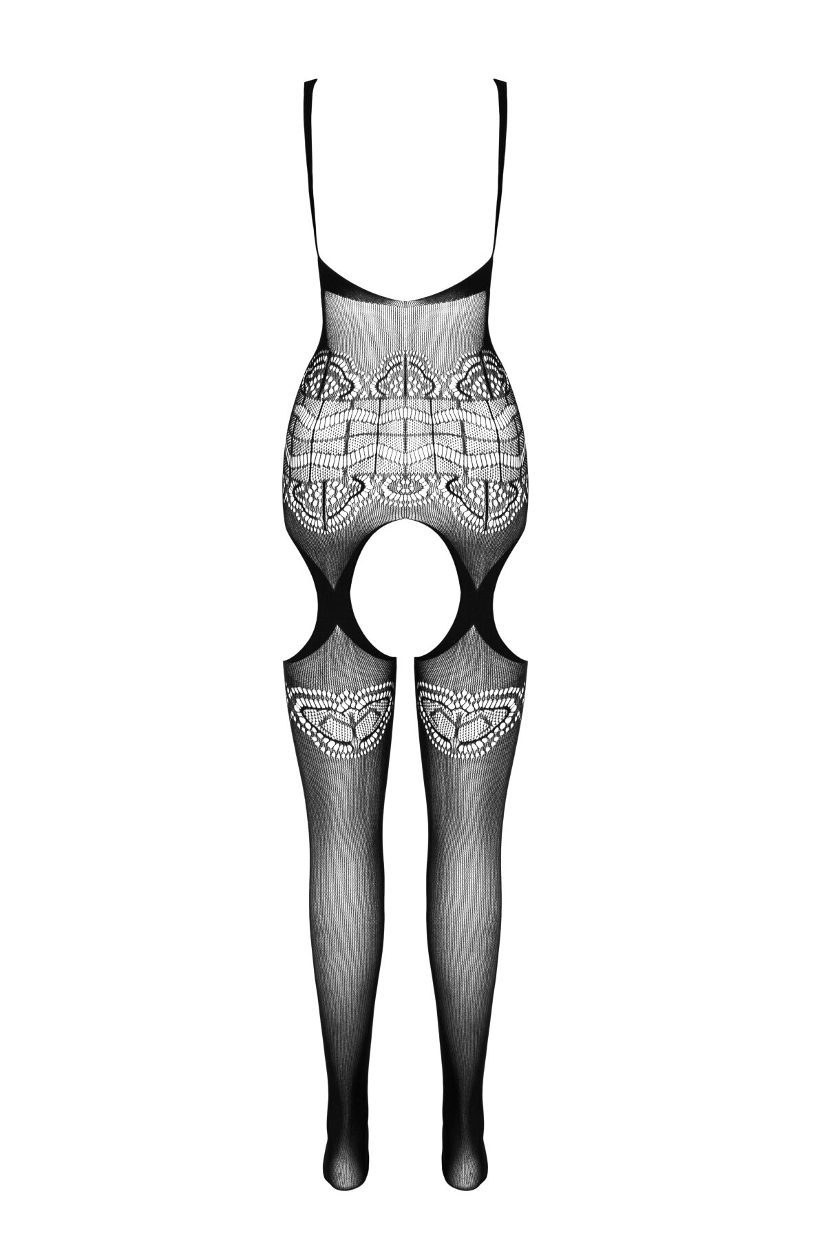 Бодистокинг Passion ECO BS005 white, плотный, открытый доступ, имитация подвязок