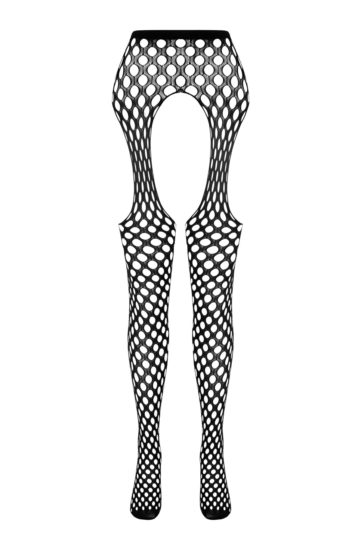 Эротические колготки-бодистокинг Passion ECO S003 black, с доступом, имитация подвязок