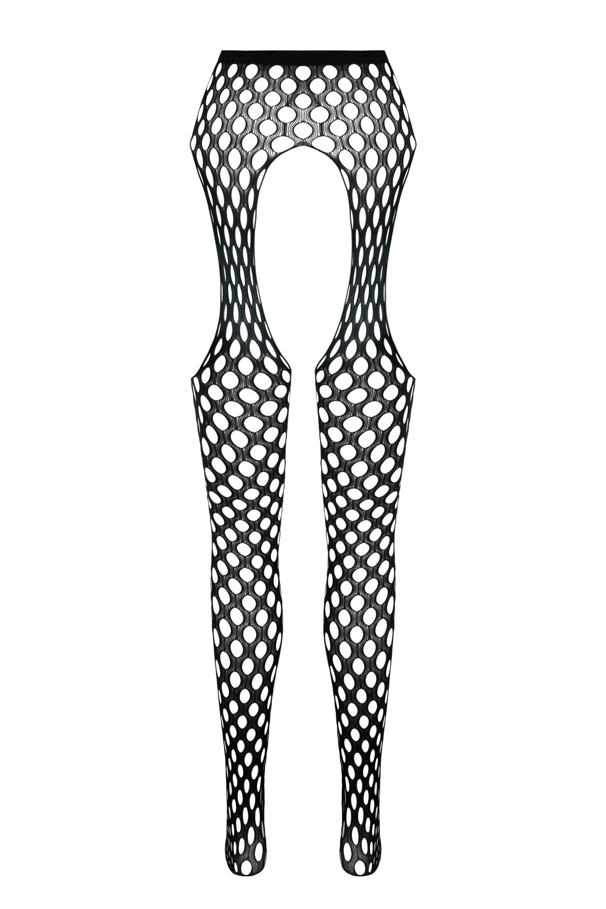 Эротические колготки-бодистокинг Passion ECO S003 black, с доступом, имитация подвязок