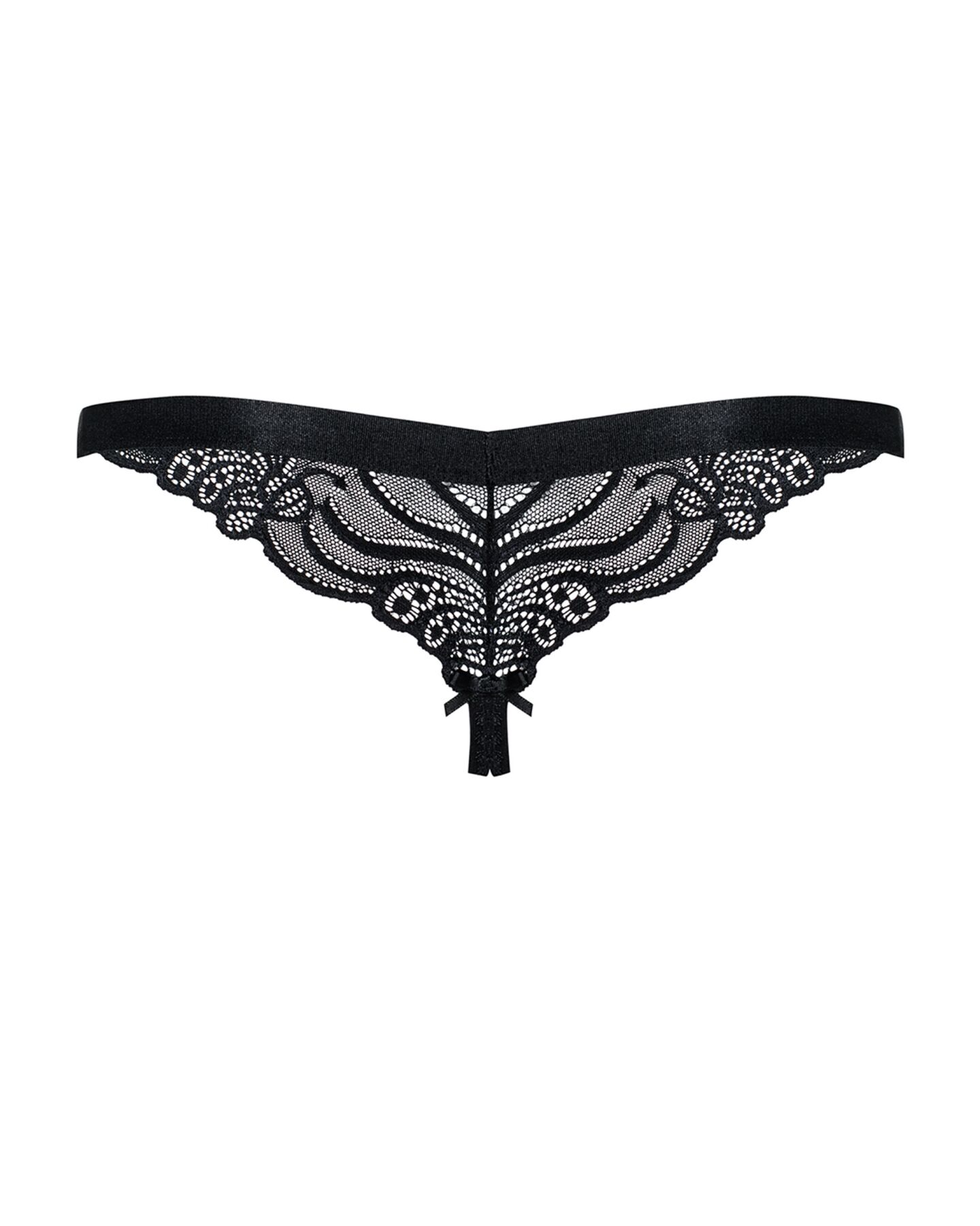 Кружевные танга с доступом Obsessive 828-THC-1 crotchless thong L/XL, черные