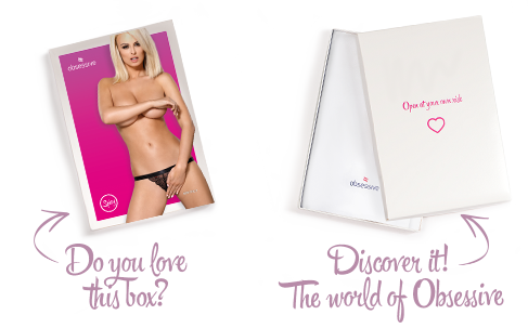 Кружевные танга с доступом Obsessive 828-THC-1 crotchless thong L/XL, черные