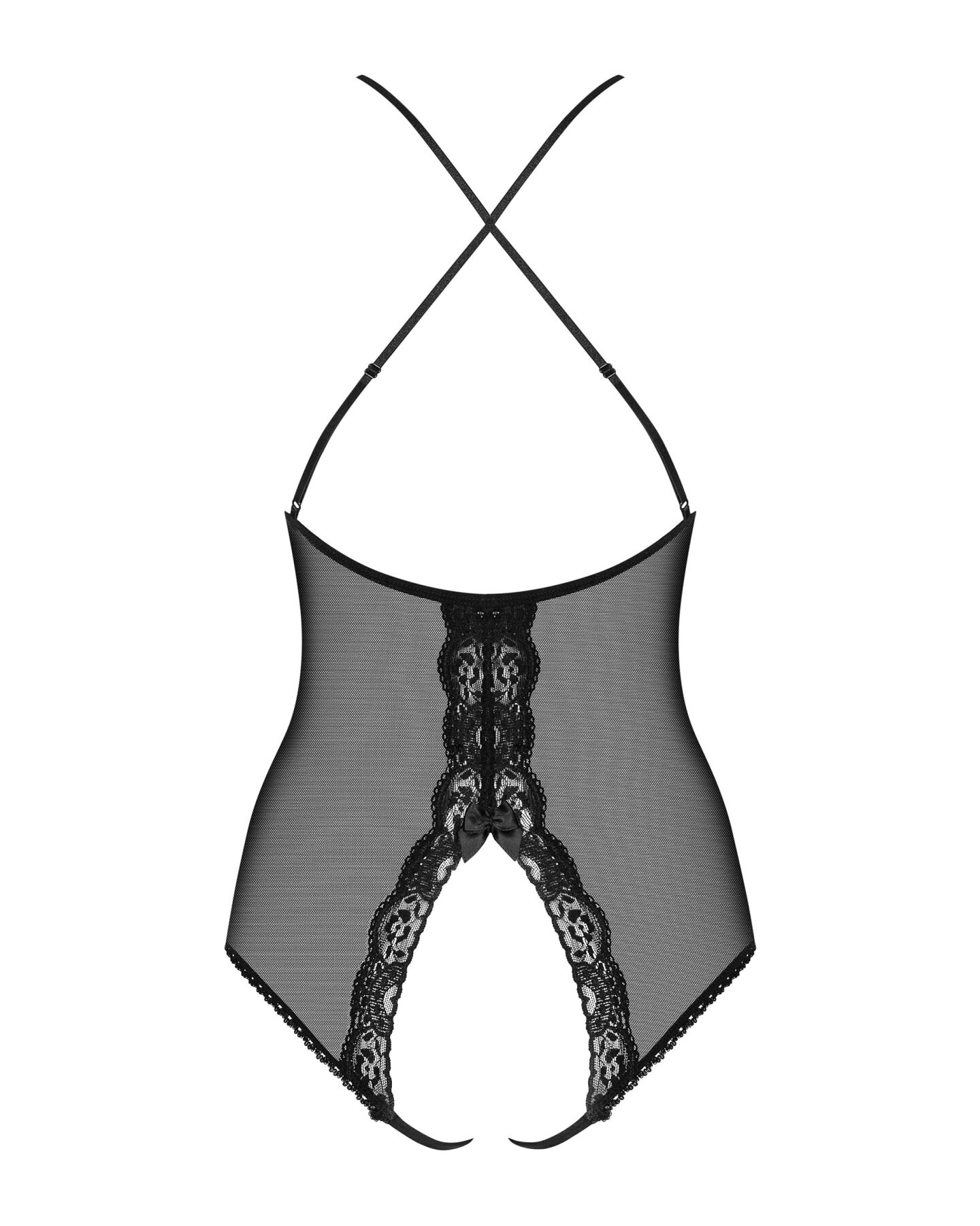Сетчатое боди с открытыми ягодицами Obsessive 841-TED-1 teddy S/M, черный