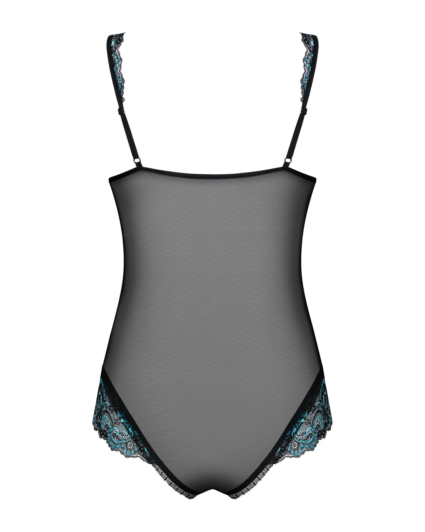 Сетчатое боди на косточках Obsessive Amanta teddy S/M, черное, с доступом
