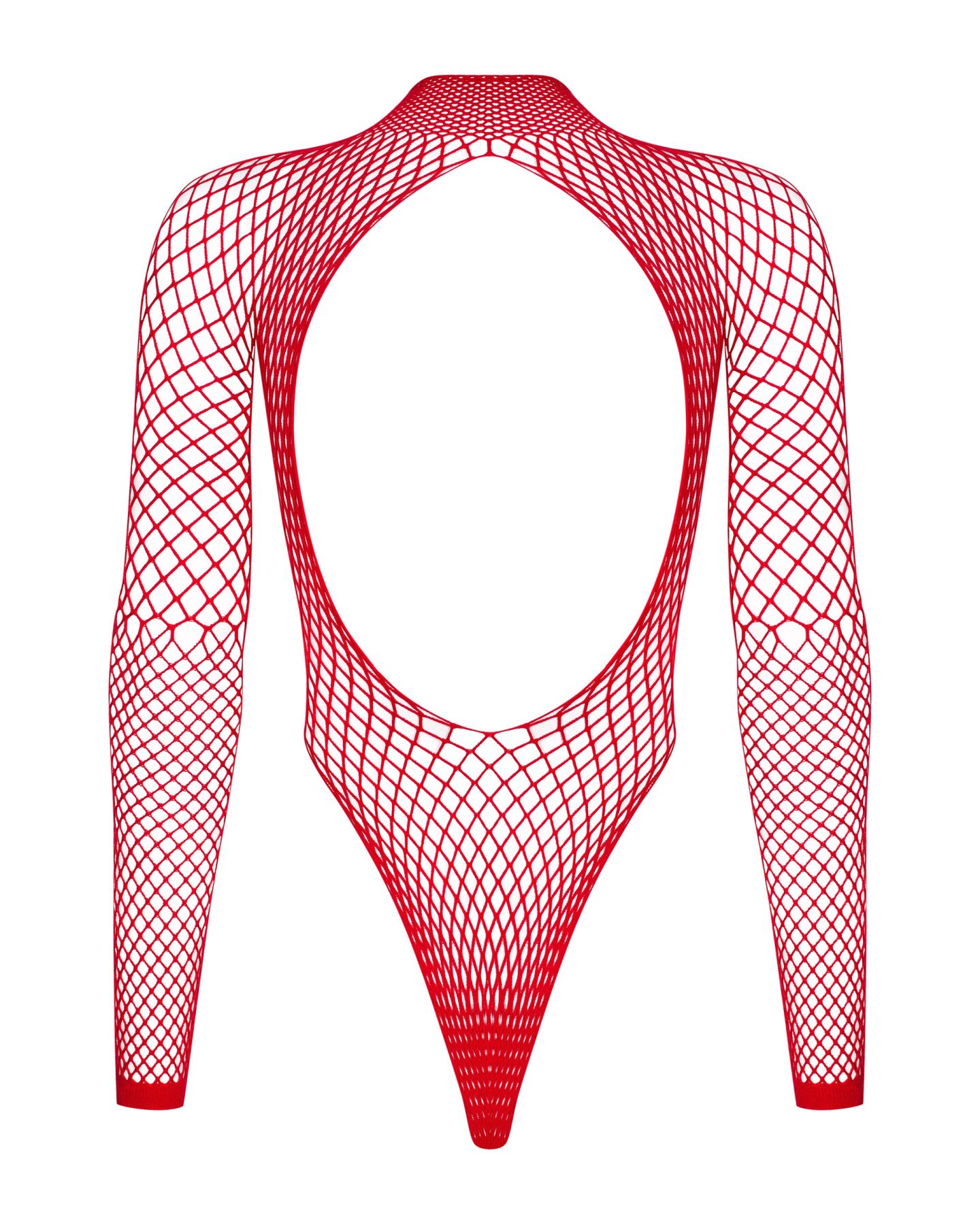 Сетчатый бодистокинг с длинным рукавом Obsessive B126 teddy red S/M/L, красный