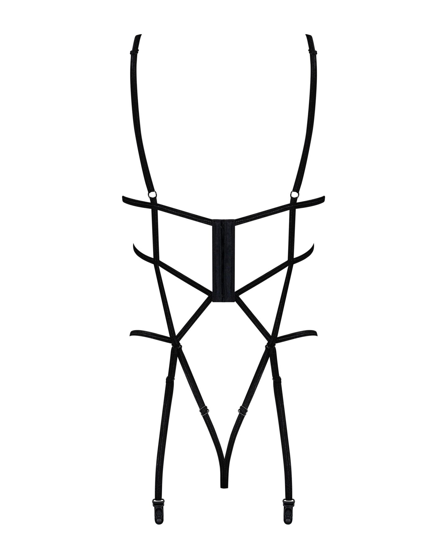 Боди из стреп с доступом Obsessive Badossa crotchless teddy L/XL, черный