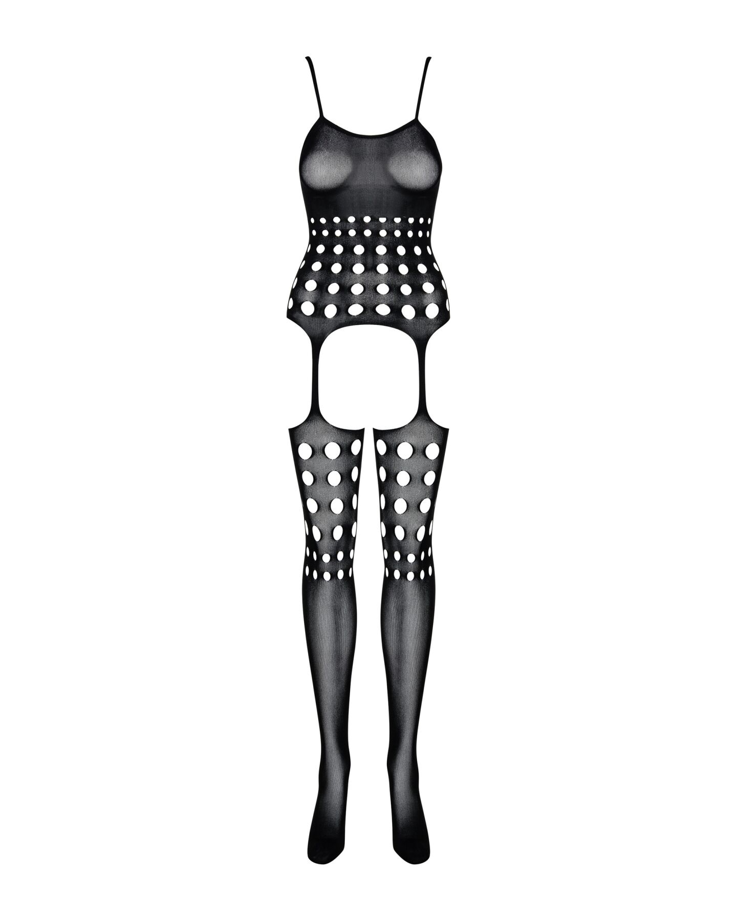 Бодистокинг Obsessive Bodystocking G310 S/M/L, топ, чулки, подвязках, круглые вырезы